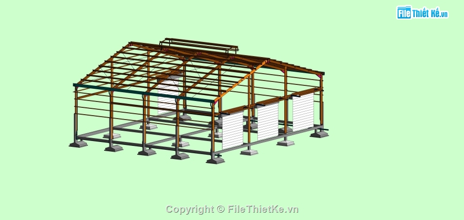 nhà xưởng,revit,nhà kho,Revit nhà xưởng