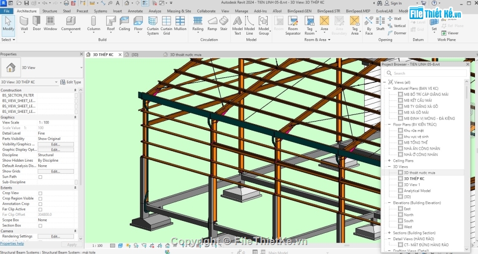 nhà xưởng,revit,nhà kho,Revit nhà xưởng