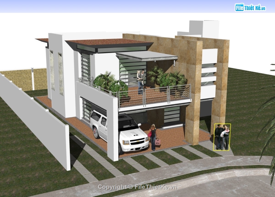 biệt thự hiện đại,su biệt thự 2 tầng,sketchup biệt thự 2 tầng,su biệt thự,sketchup biệt thự