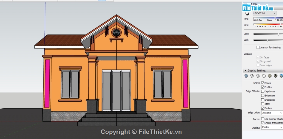 biệt thự 1 tầng su,su biệt thự vườn 1 tầng,sketchup biệt thự 1 tầng,sketchup biệt thự vườn