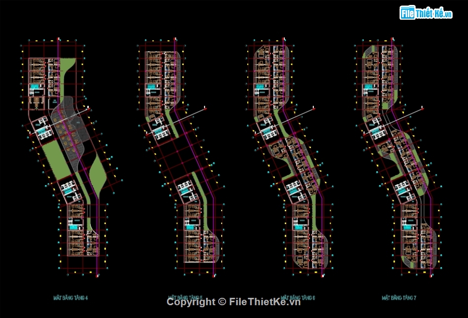 File sketchup khách sạn,khách sạn cad đồ án,File cad