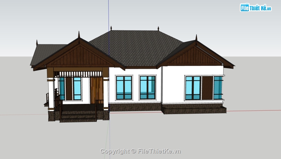 biệt thự 1 tầng,su biệt thự,sketchup biệt thự,su biệt thự 1 tầng,sketchup biệt thự 1 tầng