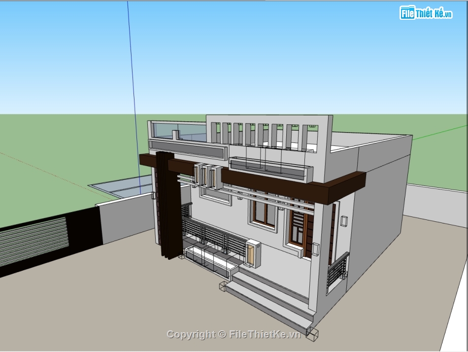 biệt thự 1 tầng file  sketchup,biệt thự 1 tầng,model su biệt thự 1 tầng,file su biệt thự 1 tầng