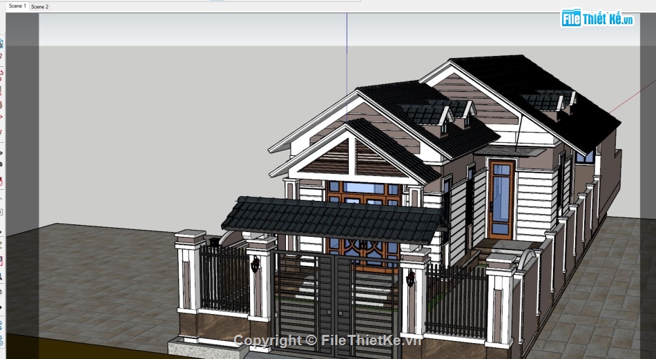 Biệt thự 1 tầng,biệt thự 1 tầng file su,sketchup Biệt thự 1 tầng,file sketchup Biệt thự 1 tầng,model sketchup Biệt thự 1 tầng