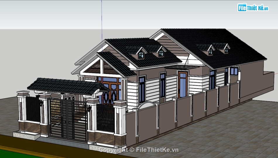 Biệt thự 1 tầng,biệt thự 1 tầng file su,sketchup Biệt thự 1 tầng,file sketchup Biệt thự 1 tầng,model sketchup Biệt thự 1 tầng