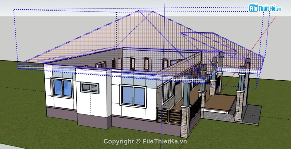 biệt thự 1 tầng file sketchup,biệt thự 1 tầng file su,file sketchup biệt thự 1 tầng,biệt thự 1 tầng