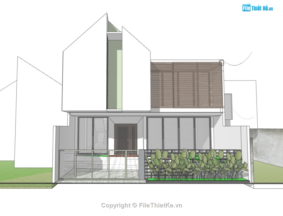 biệt thự 2 tầng,biệt thự sketchup,sketchup biệt thự,su biệt thự 2 tầng,sketchup biệt thự 2 tầng