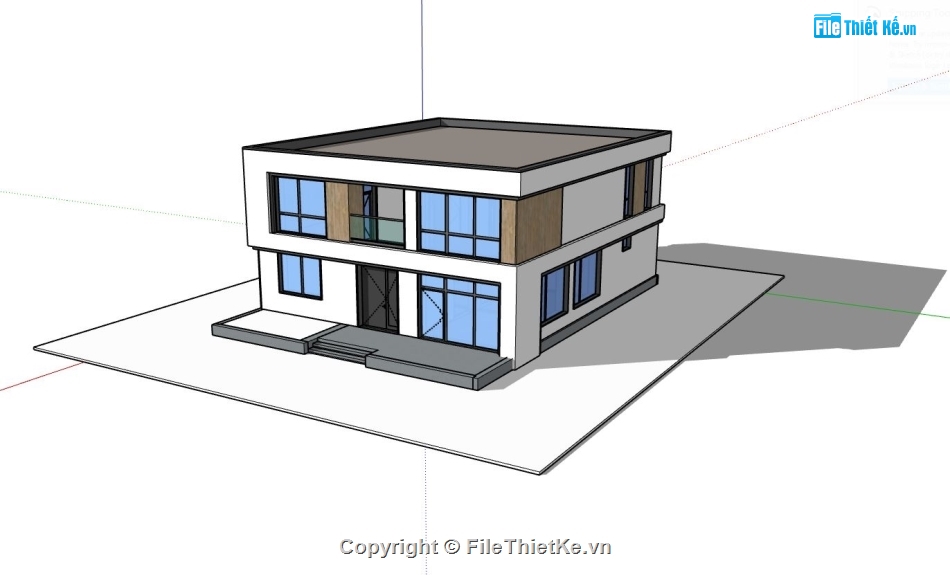 biệt thự 2 tầng,biệt thự sketchup,phối cảnh biệt thự 2 tầng,mẫu biệt thự 2 tầng đẹp