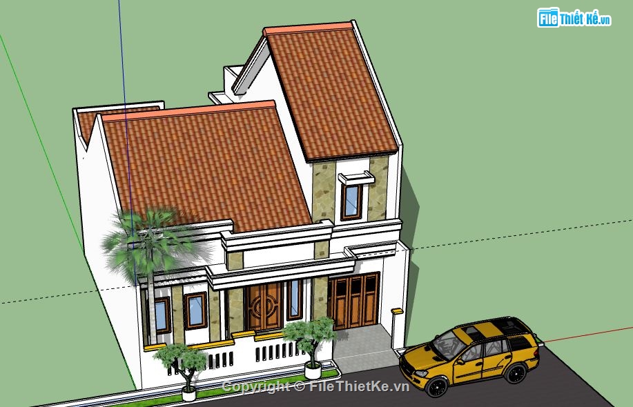 Biệt thự 2 tầng,model su biệt thự 2 tầng,biệt thự 2 tầng file sketchup