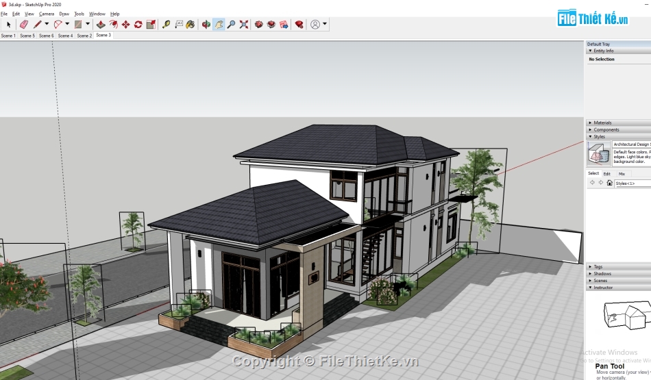 biệt thự hiện đại,Sketchup biệt thự hiện đại,biệt thự 2 tầng su,Su biệt thự 2 tầng,biệt thự 2 tầng