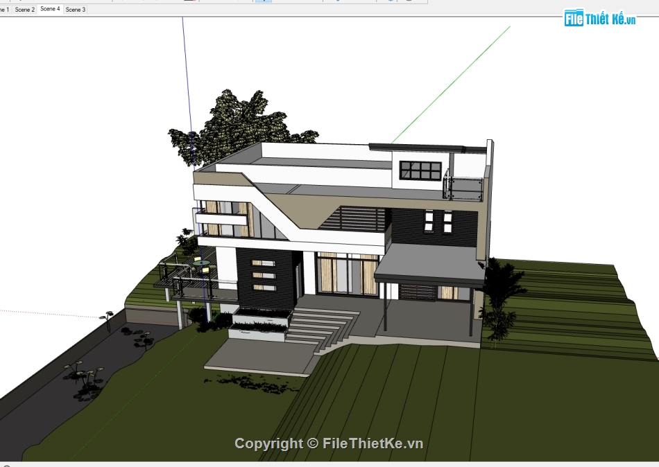 biệt thự 2 tầng,file 3d  biệt thự 2 tầng,model 3d  biệt thự 2 tầng,sketchup biệt thự 2 tầng,biệt thự sketchup,sketchup biệt thự