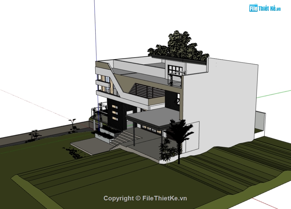 biệt thự 2 tầng,file 3d  biệt thự 2 tầng,model 3d  biệt thự 2 tầng,sketchup biệt thự 2 tầng,biệt thự sketchup,sketchup biệt thự