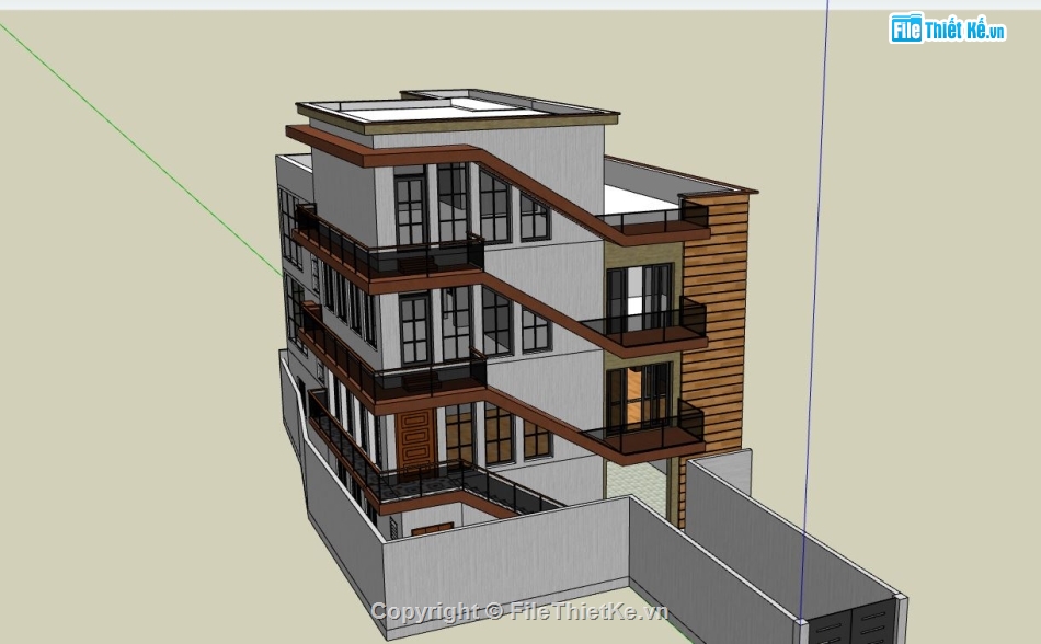 biệt thự 3 tầng,biệt thự sketchup,biệt thự 3dsu,biệt thự hiện đại