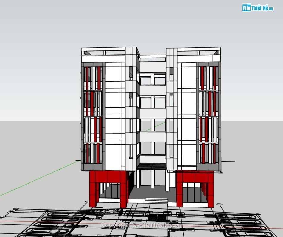 chung cư mini,File sketchup chung cư,chung cư hiện đại