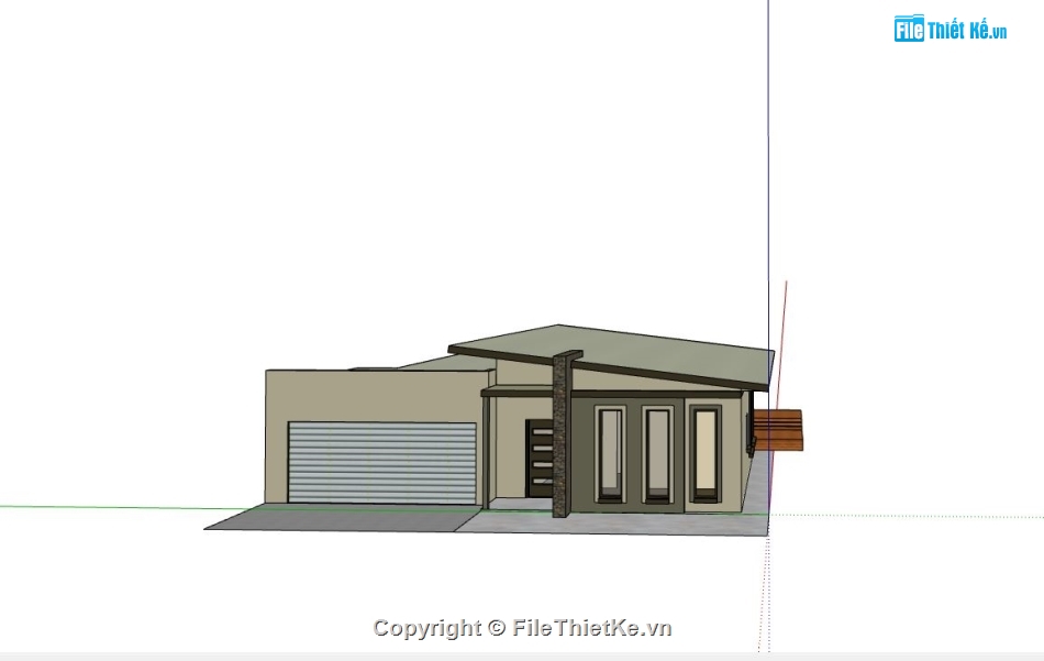 nhà cấp 4,sketchup nhà cấp 4,file thiết kế nhà cấp 4,mẫu sketchup nhà cấp 4