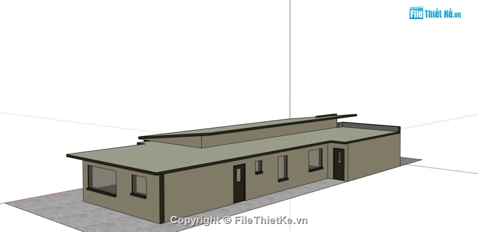 nhà cấp 4,sketchup nhà cấp 4,file thiết kế nhà cấp 4,mẫu sketchup nhà cấp 4