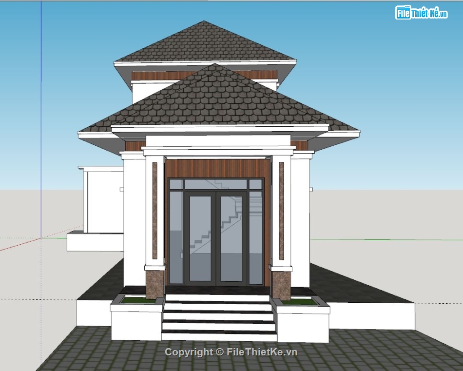 Mẫu Sketchup biệt thự 1 tầng,File Sketchup biệt thự 1 tầng,Bản vẽ Sketchup biệt thự 1 tầng,Sketchup biệt thự 1 tầng,biệt thự 1 tầng sketchup,Biệt thự 1 tầng 5x20m