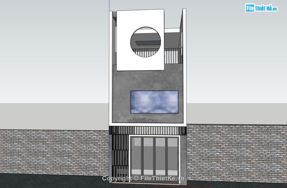 nhà phố 3 tầng,mẫu nhà 3 tầng,mẫu nhà phố 3 tầng,mẫu nhà phố hiện đại,file sketchup nhà phố 3 tầng