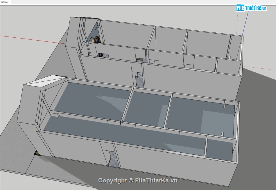 file sketchup nhà 1 tầng,sketchup nhà 1 tầng,Model sketchup nhà 1 tầng,nhà 1 tầng file sketchup