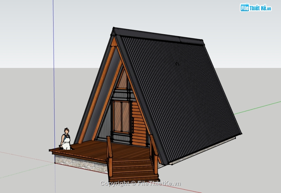 File sketchup nhà bungalow,model su nhà bungalow,sketchup nhà bungalow,3d nhà bungalow