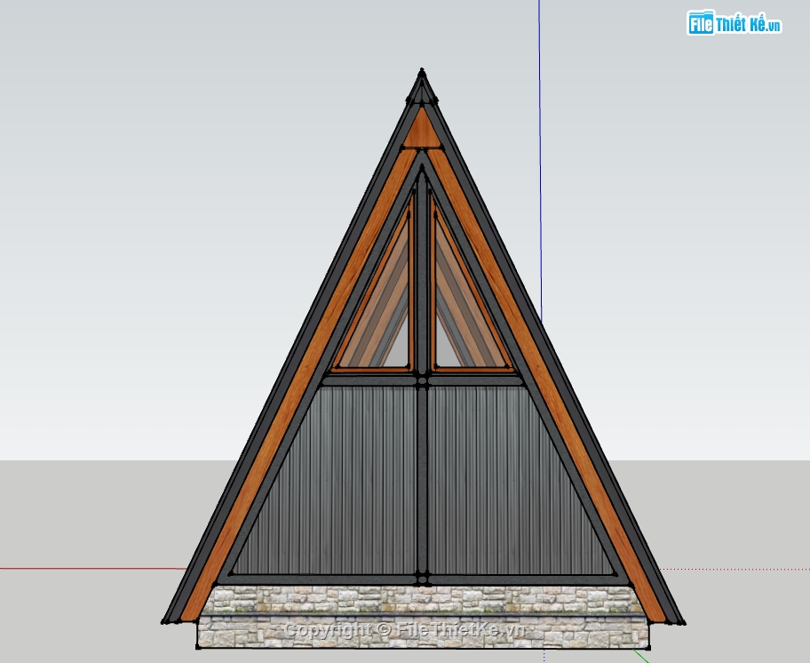 File sketchup nhà bungalow,model su nhà bungalow,sketchup nhà bungalow,3d nhà bungalow