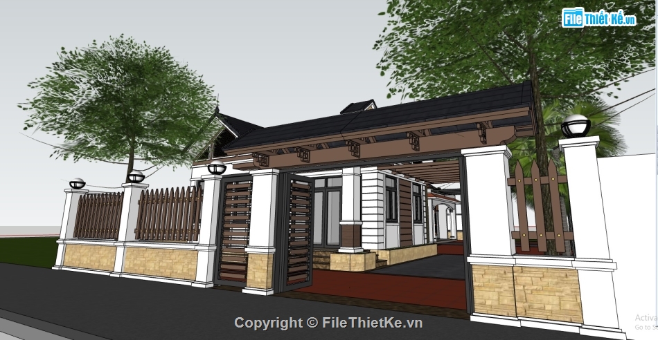 File sketchup nhà cấp 4,Model sketchup nhà cấp 4,File sketchup nhà cấp 4 hiện đại