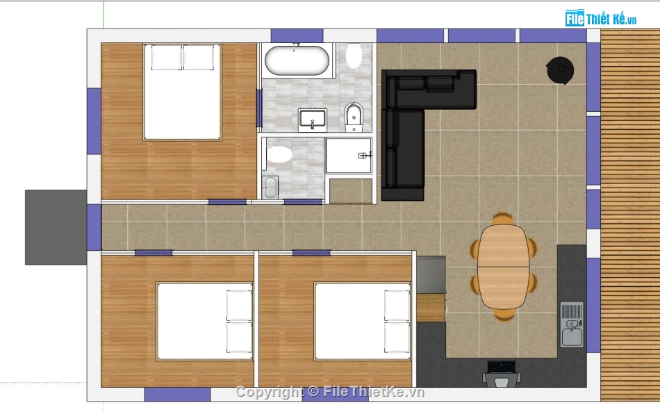 nhà cấp 4,File sketchup nhà cấp 4,mẫu nhà cấp 4 sketchup