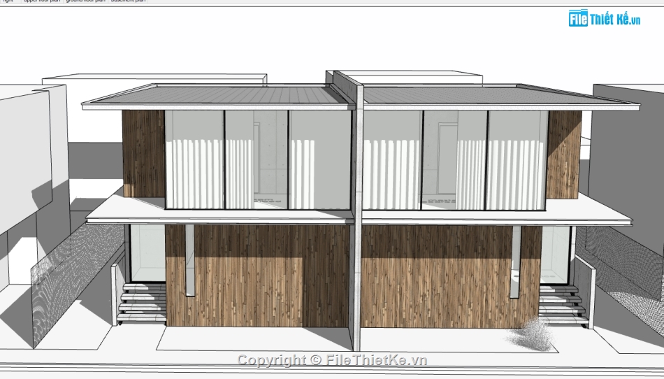 sketchup nhà 2 tầng,model 3d nhà ở 2 tầng,model su nhà phố,file su nhà dân,file 3d nhà ghép gỗ