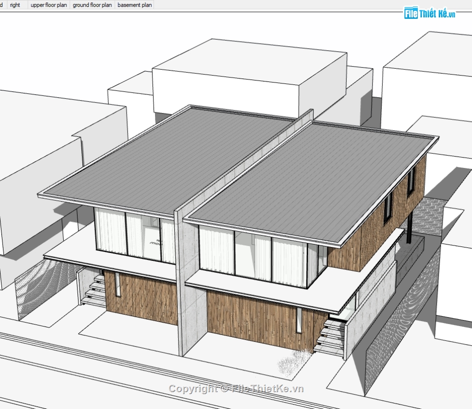 sketchup nhà 2 tầng,model 3d nhà ở 2 tầng,model su nhà phố,file su nhà dân,file 3d nhà ghép gỗ