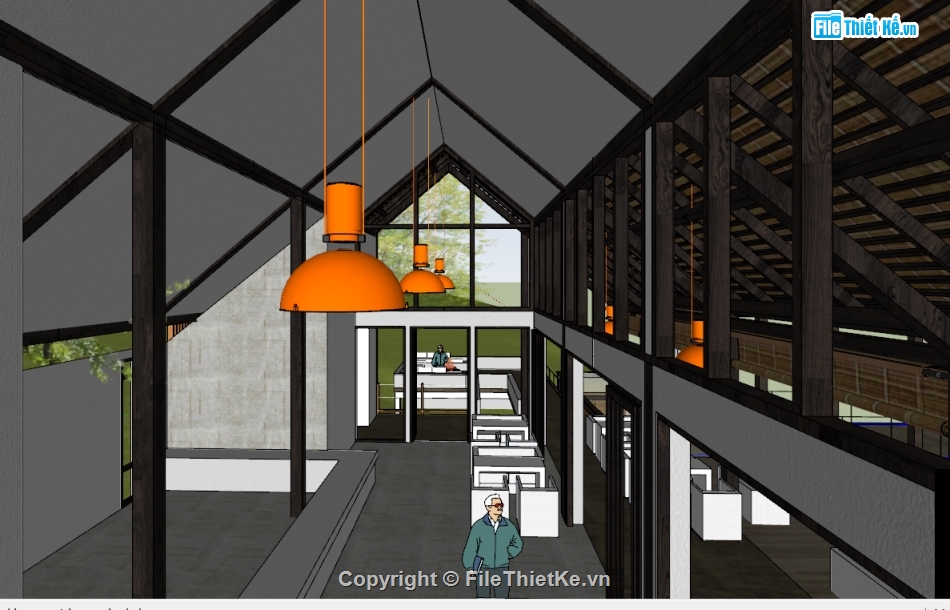 File sketchup nhà gỗ,File home stay sketchup,nhà gỗ