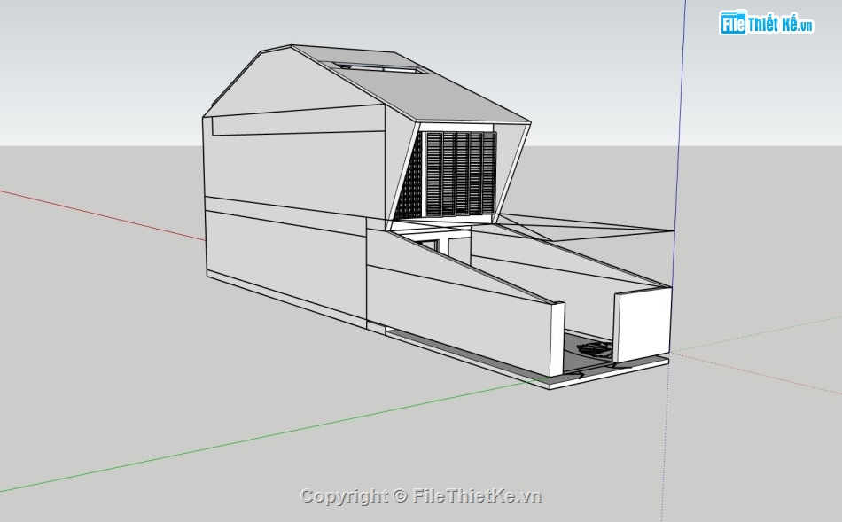 nhà phố 2 tầng,file sketchup nhà phố 2 tầng,thiết kế mẫu nhà phố đẹp,mẫu nhà phố đơn giản