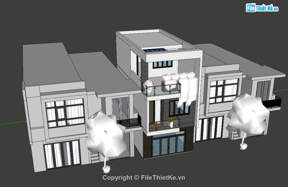 nhà phố 3 tầng,file su nhà phố 3 tầng,model 3d nhà phố 3 tầng,bản vẽ nhà phố 3 tầng,model nhà phố 3 tầng