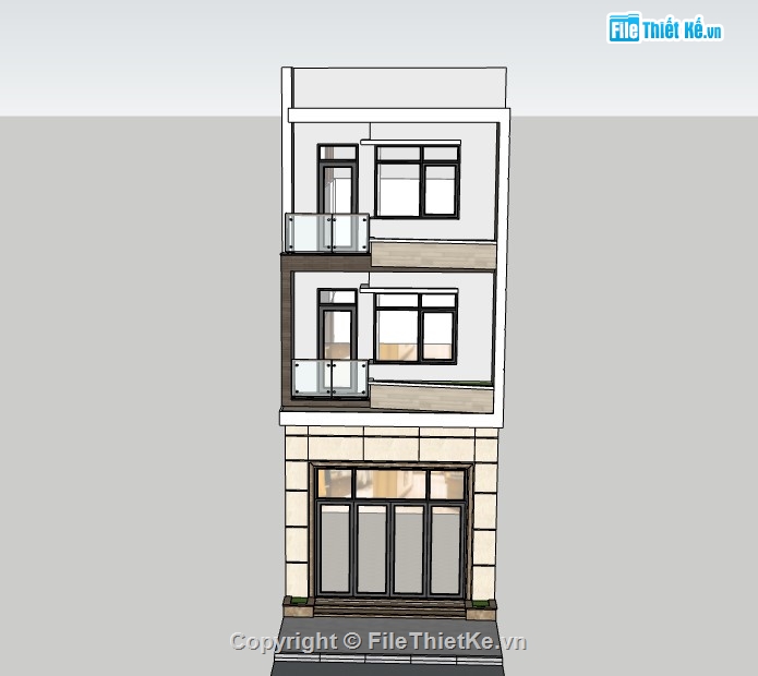 nhà phố 3 tầng,su nhà phố,sketchup nahf phố,sketchup nhà phố 3 tầng