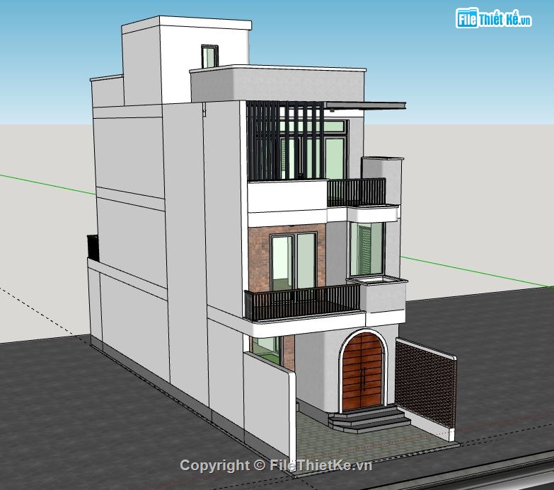 Nhà phố 3 tầng,file sketchup nhà phố 3 tầng,nhà phố 3 tầng file sketchup,sketchup nhà phố 3 tầng,model su nhà phố 3 tầng