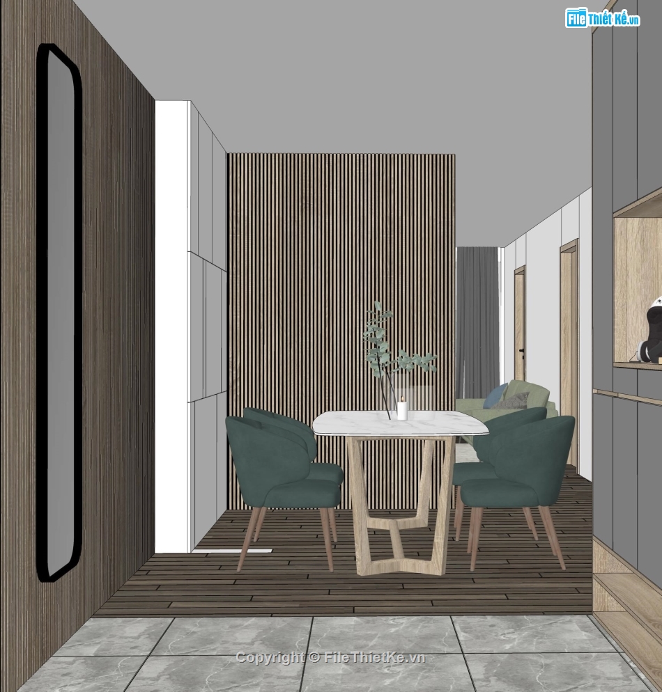 sketchup nội thất,nội thất nhà phố sketchup,nội thất nhà phố bằng sketchup,File sketchup nội thất nhà phố