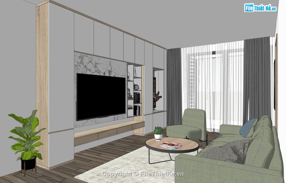 sketchup nội thất,nội thất nhà phố sketchup,nội thất nhà phố bằng sketchup,File sketchup nội thất nhà phố