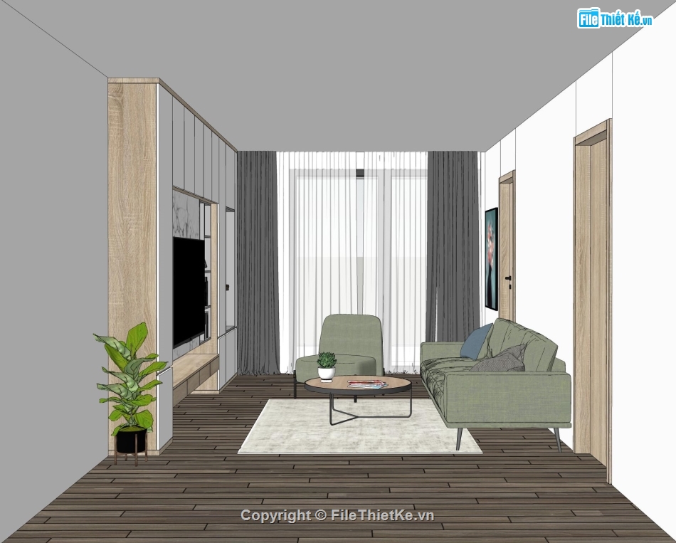 sketchup nội thất,nội thất nhà phố sketchup,nội thất nhà phố bằng sketchup,File sketchup nội thất nhà phố