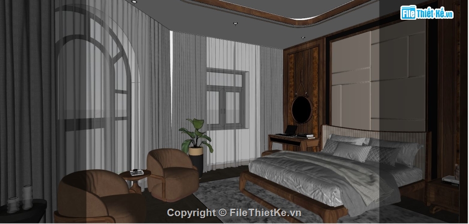 file sketchup phòng ngủ,phòng ngủ sketchup,file sketchup đồ gỗ óc chó,file sketchup,gỗ óc chó file cad