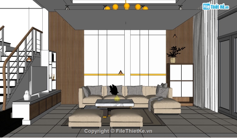 File sketchup nhà phố hiện đại,thiết kế nhà phố hiện đại,model su nội thất nhà phố,sketchup nội thất nhà phố