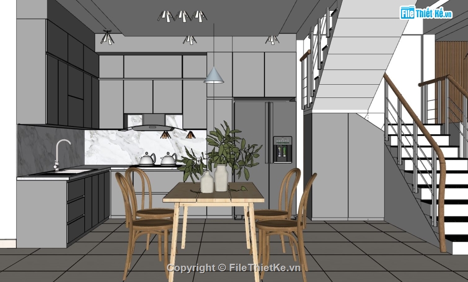 File sketchup nhà phố hiện đại,thiết kế nhà phố hiện đại,model su nội thất nhà phố,sketchup nội thất nhà phố