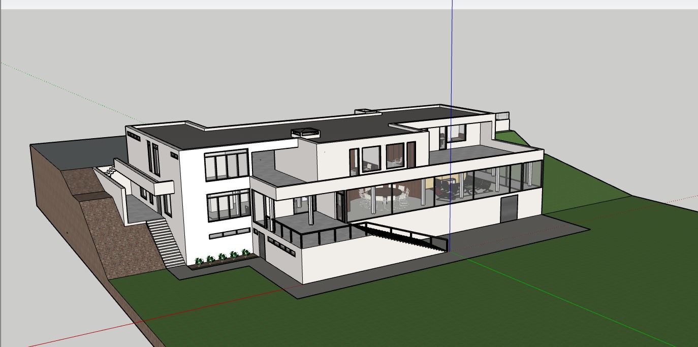 villa 2 tầng,model sketchup villa 2 tầng,phối cảnh biệt thự 2 tầng