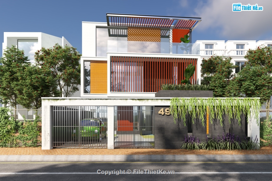 sketchup biệt thự 3 tầng,su biệt thự 3 tầng,model su biệt thự 3 tầng,file sketchup biệt thự 3 tầng,Su biệt thự 3 tầng 10.5x15m