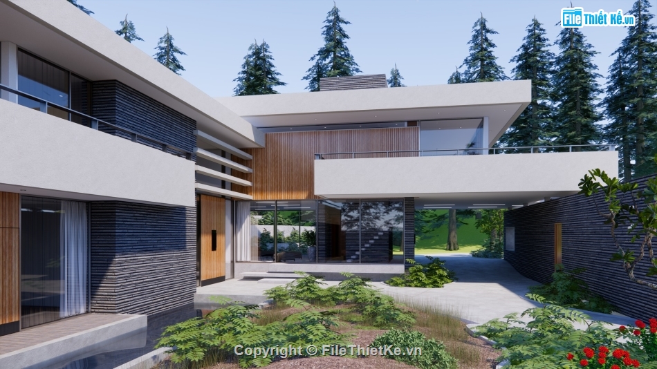 sketchup biệt thự,Sketchup biệt thự villa,biệt thự villa sketchup,villa sketchup model