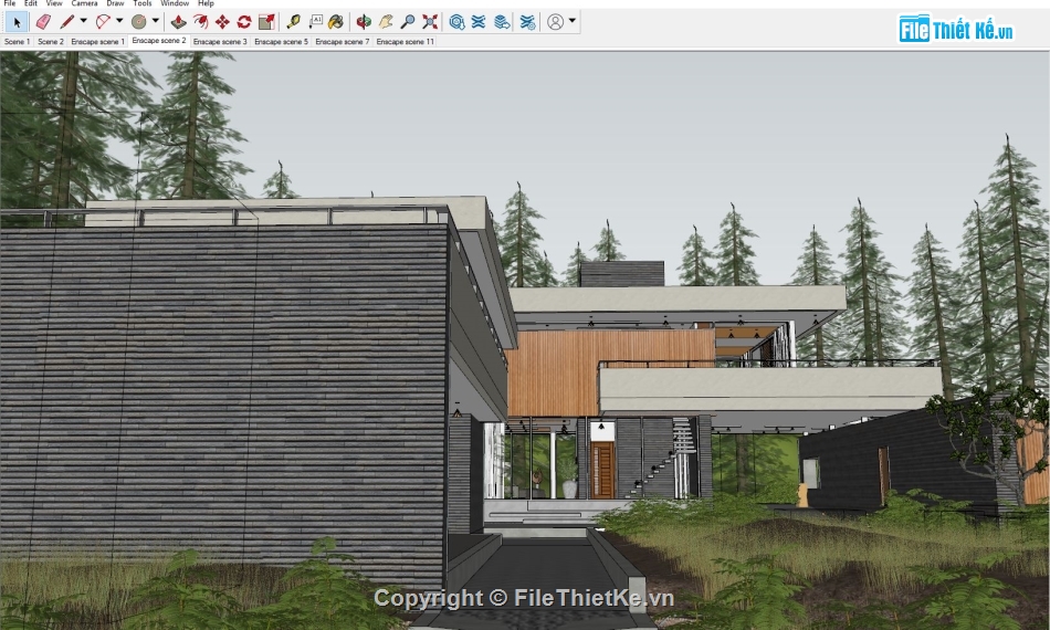 sketchup biệt thự,Sketchup biệt thự villa,biệt thự villa sketchup,villa sketchup model