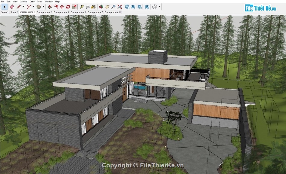 sketchup biệt thự,Sketchup biệt thự villa,biệt thự villa sketchup,villa sketchup model