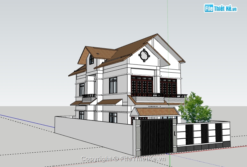 biệt thự 2 tầng,biệt thự mái thái,biệt thự 2 tầng mái thái,biệt thự hiện đại,File su 2017 biệt thự 2 tầng mái thái