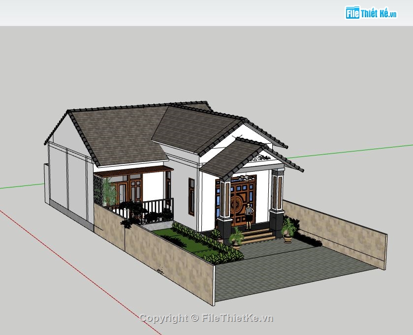 Biệt thự 1 tầng,model su biệt thự 1 tầng,file su biệt thự 1 tầng