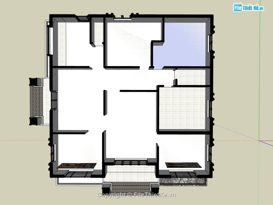 su biệt thự,sketchup biệt thự,su biệt thự 1 tầng