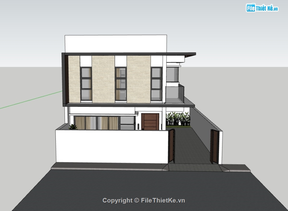 biệt thự 2 tầng,su biệt thự,sketchup biệt thự,su biệt thự 2 tầng