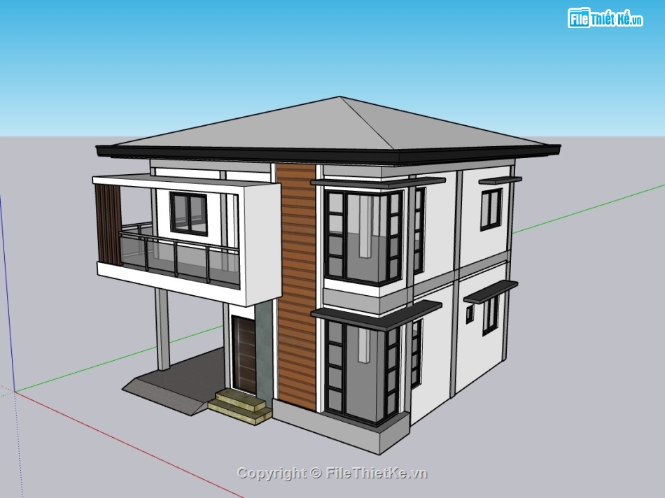 biệt thự 2 tầng,su biệt thự,sketchup biệt thự,sketchup biệt thự 2 tầng,su biệt thự 2 tầng